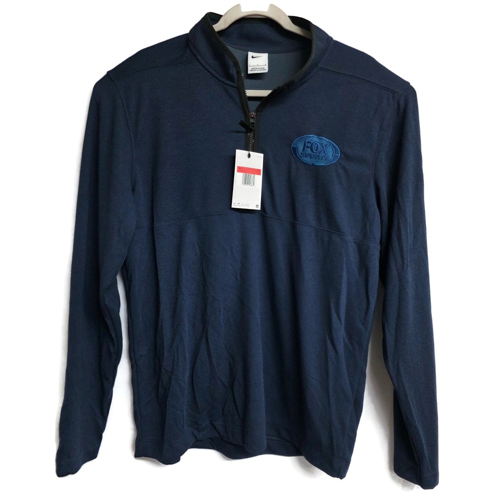 Nike Golf Mens Fox Sports 1/4 Zip Pullover Navy Blue Large NWT